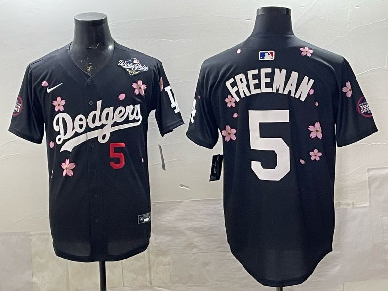 Men 2025 Nike Los Angeles Dodgers #5 Freeman Black Game MLB Jersey 04->los angeles dodgers->MLB Jersey